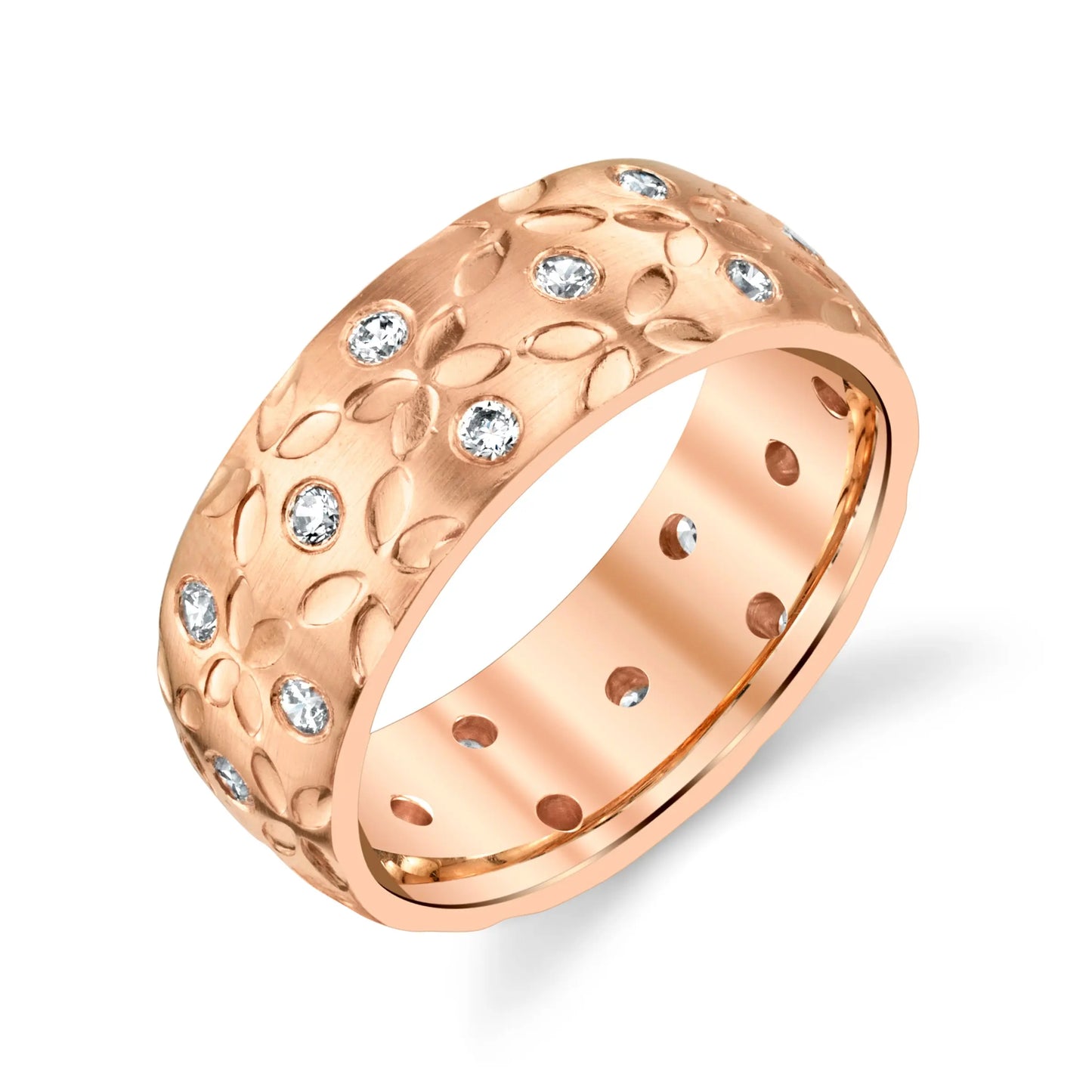 Nature Inspired Diamond Wedding Ring 1/2ct in 18k Solid Gold House Of Wedding Bands