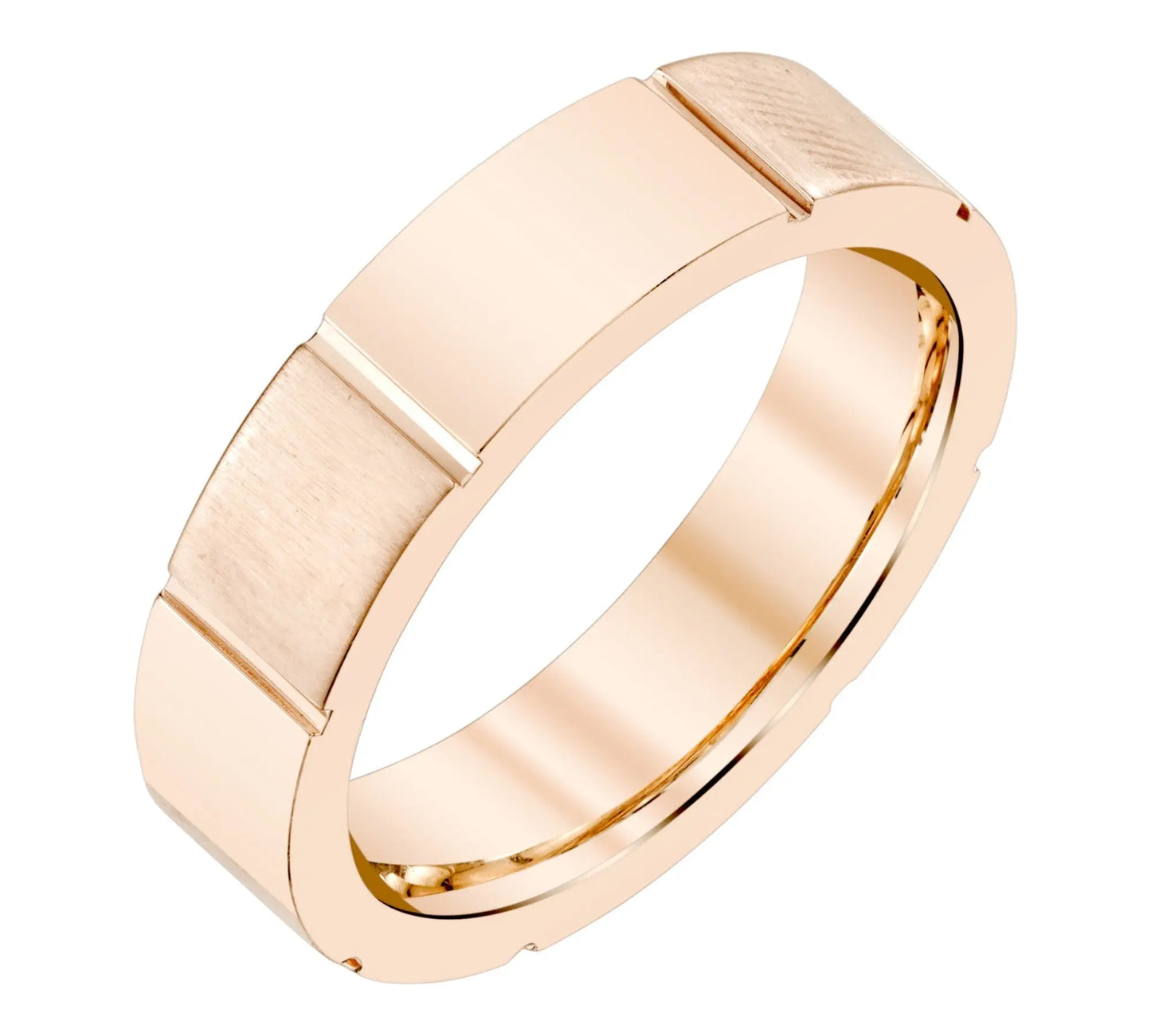 Alternating Cross Satin Finish Ladies Wedding Ring in 18K Gold House Of Wedding Bands