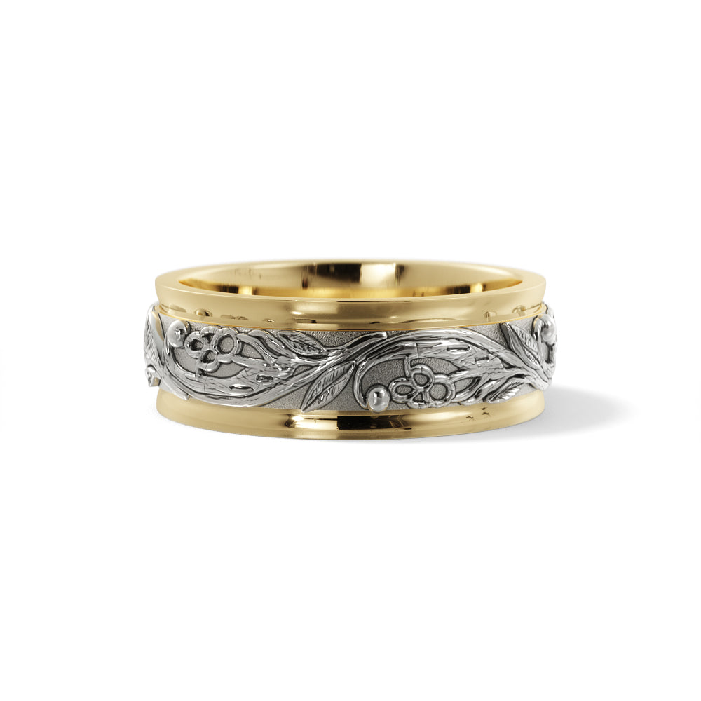 Tree Branch Wedding Ring in 18k Yellow/White Gold