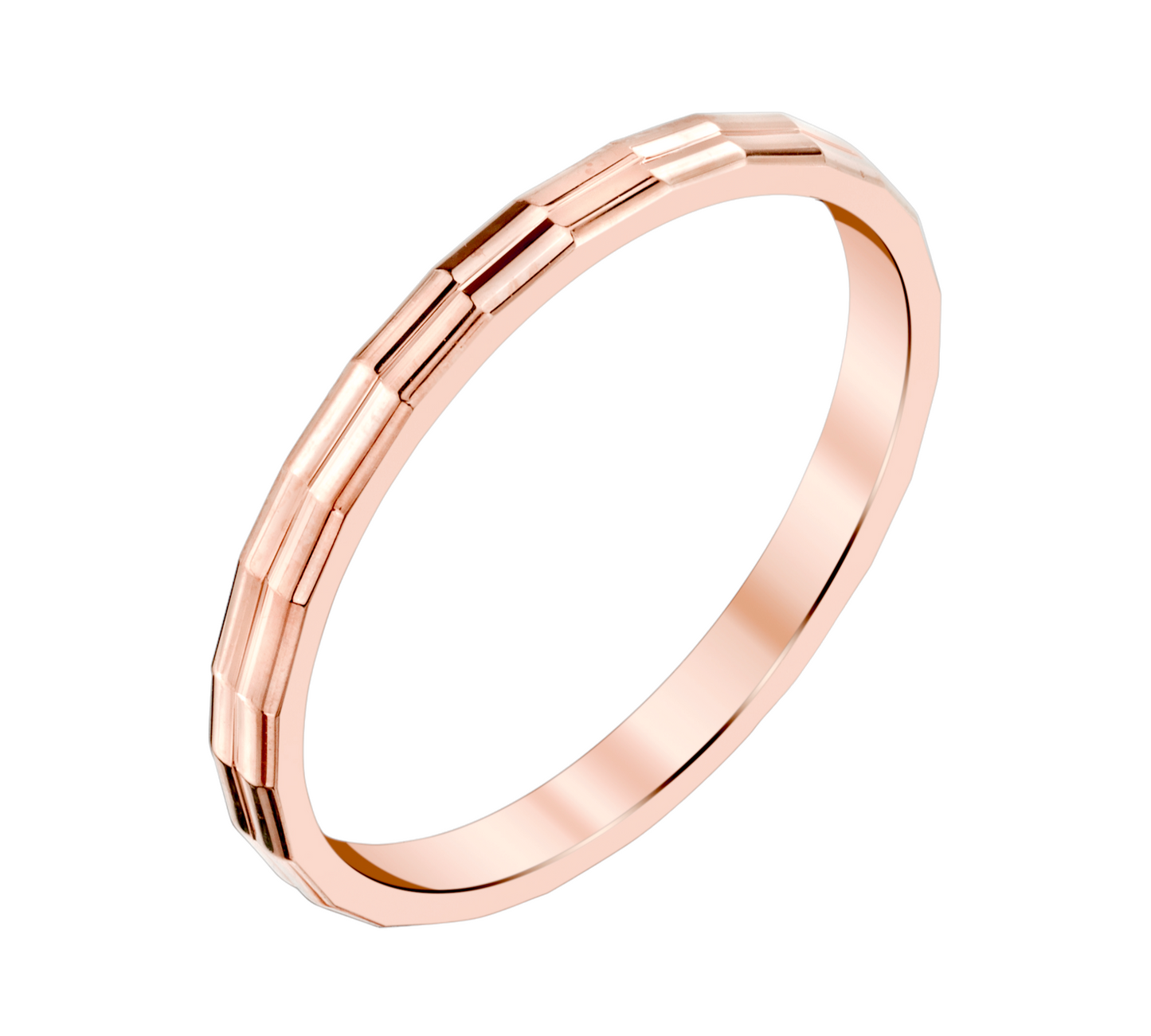 Thin Facet Roll Ring in 18k Gold