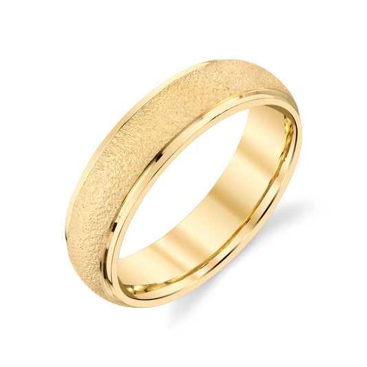 Stone Finish Ladies Wedding Ring in 18k Gold