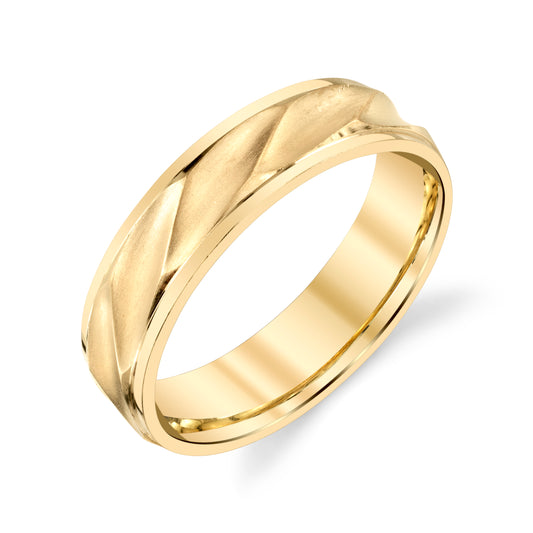 Wavy Texture Ladies Wedding Band in 10k Gold