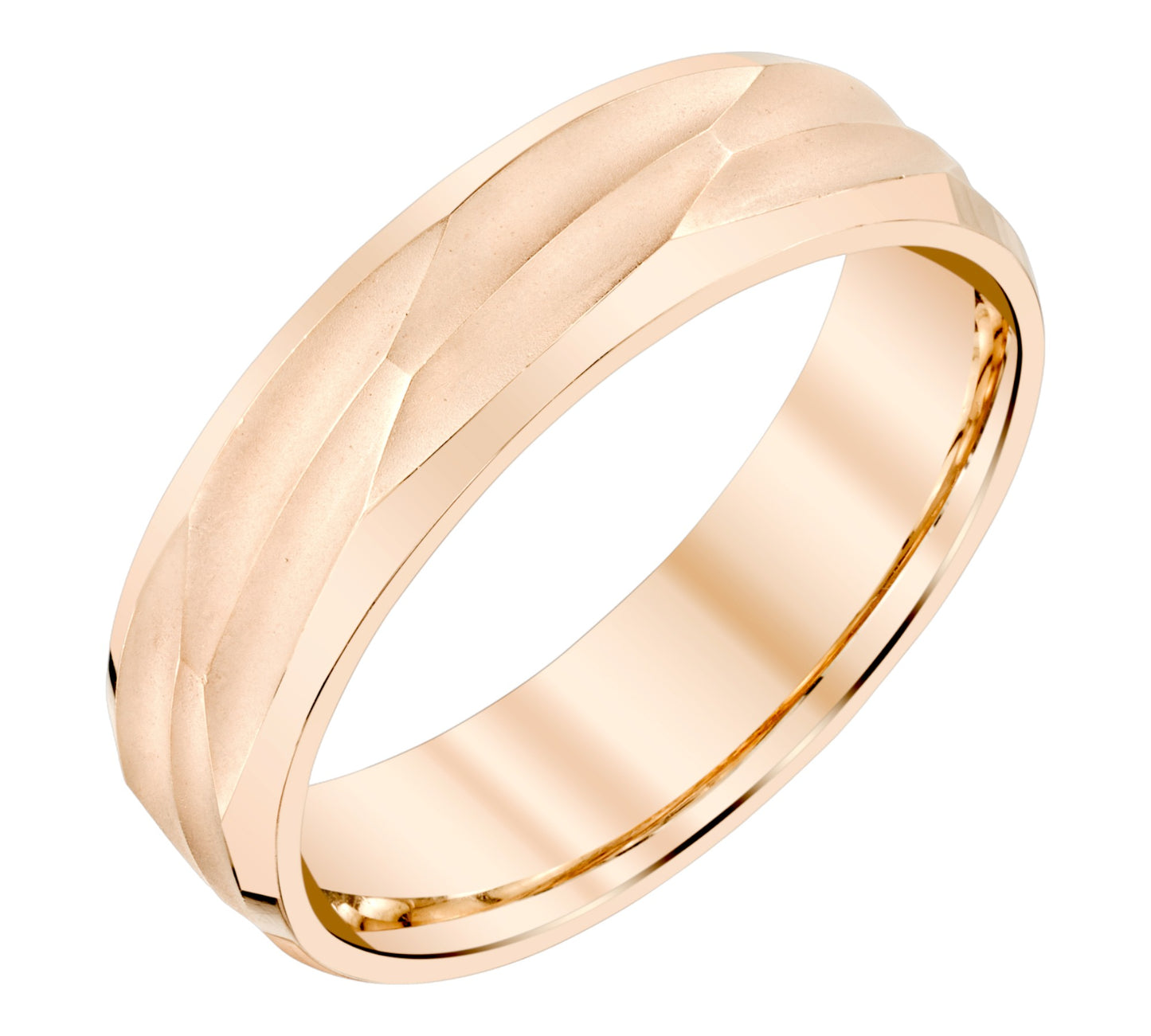 Wave Texture Ladies Wedding Ring in 10k Gold