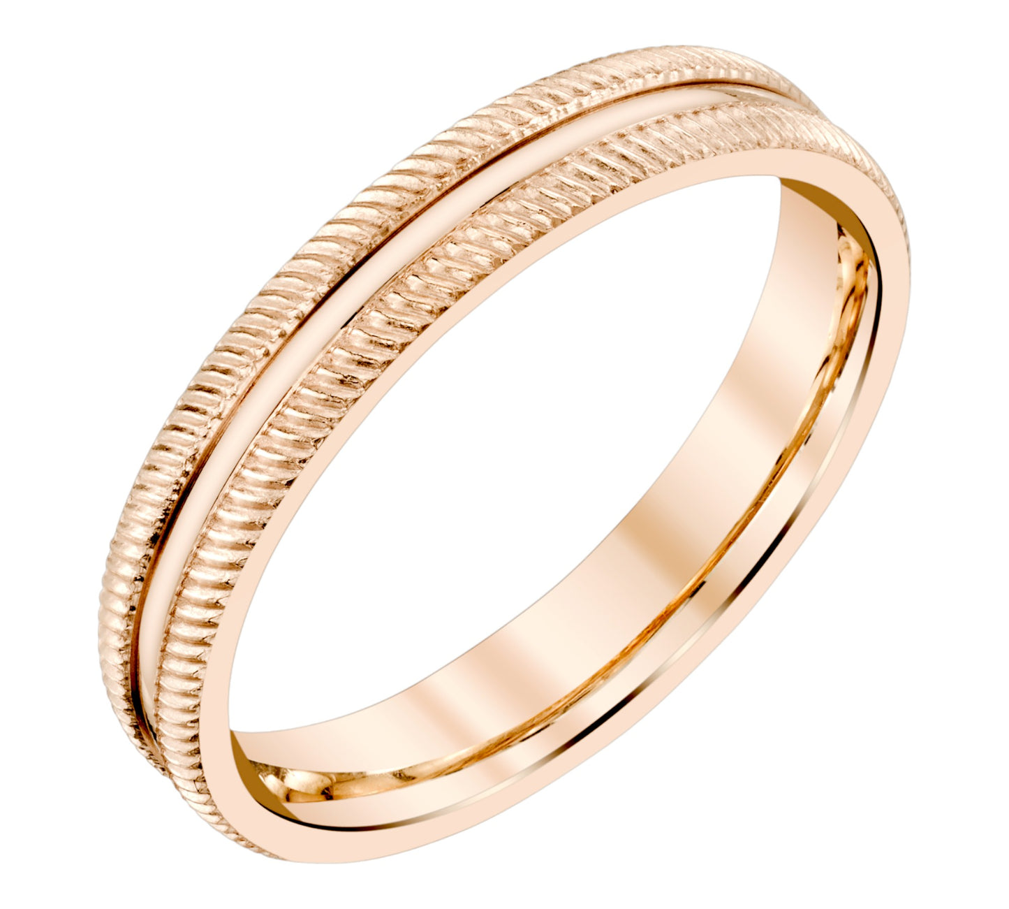 Double Large Milgrain Ladies Wedding Ring in 10k Gold