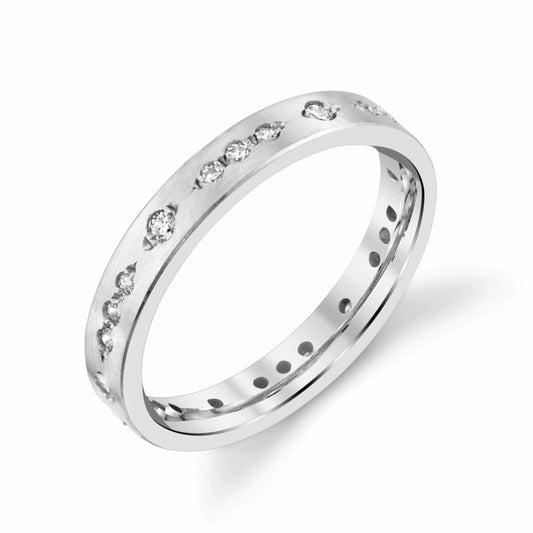 Diamond Alternation Ring 3mm for Ladies in Platinum