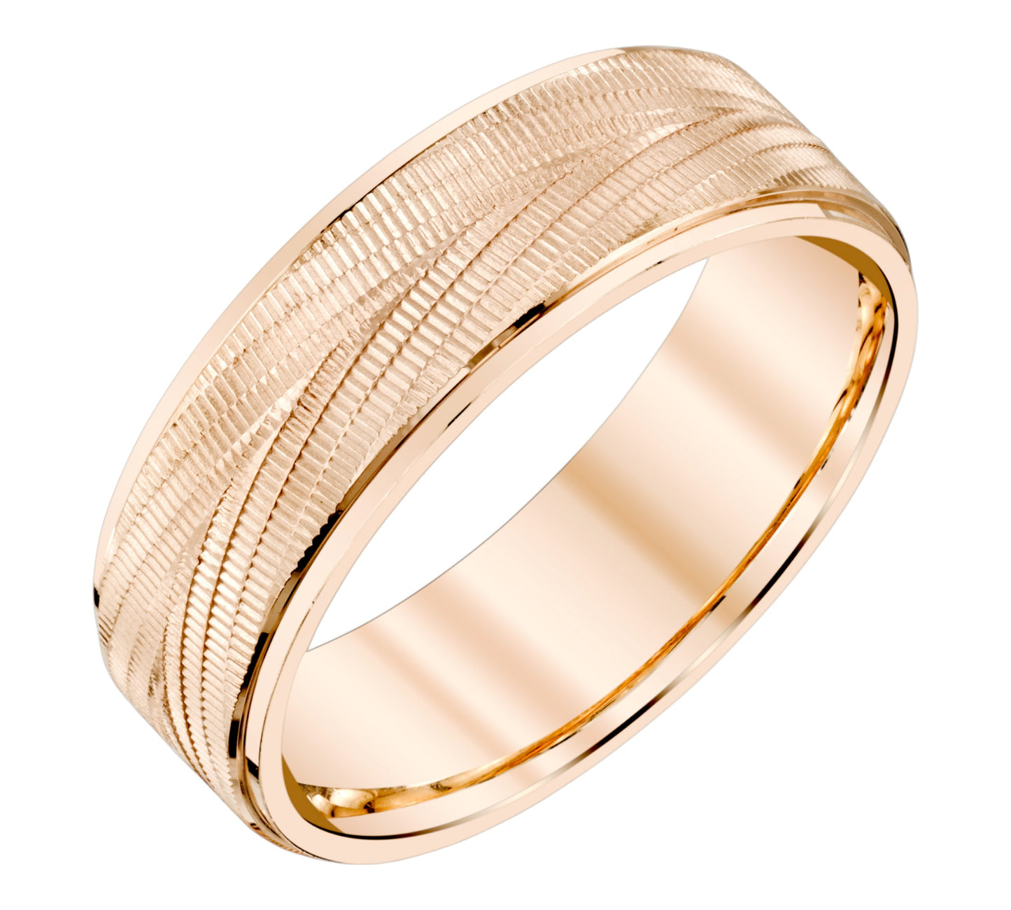 Crossed Milgrain Ladies Wedding Ring in 10k Gold