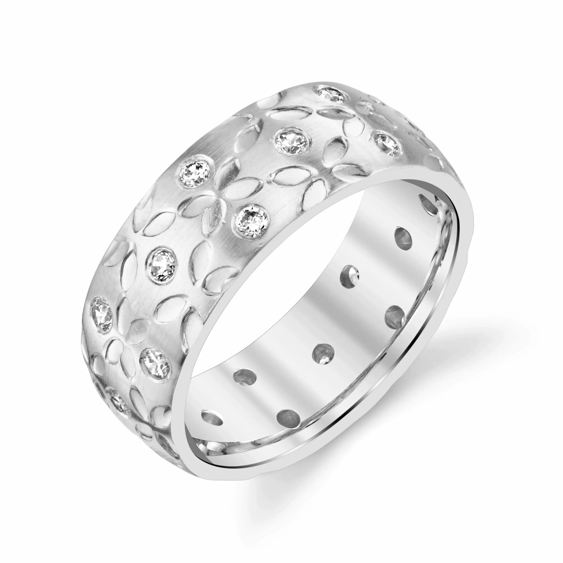 Nature Inspired Diamond Wedding Ring 1/2ct in 18k Solid Gold House Of Wedding Bands
