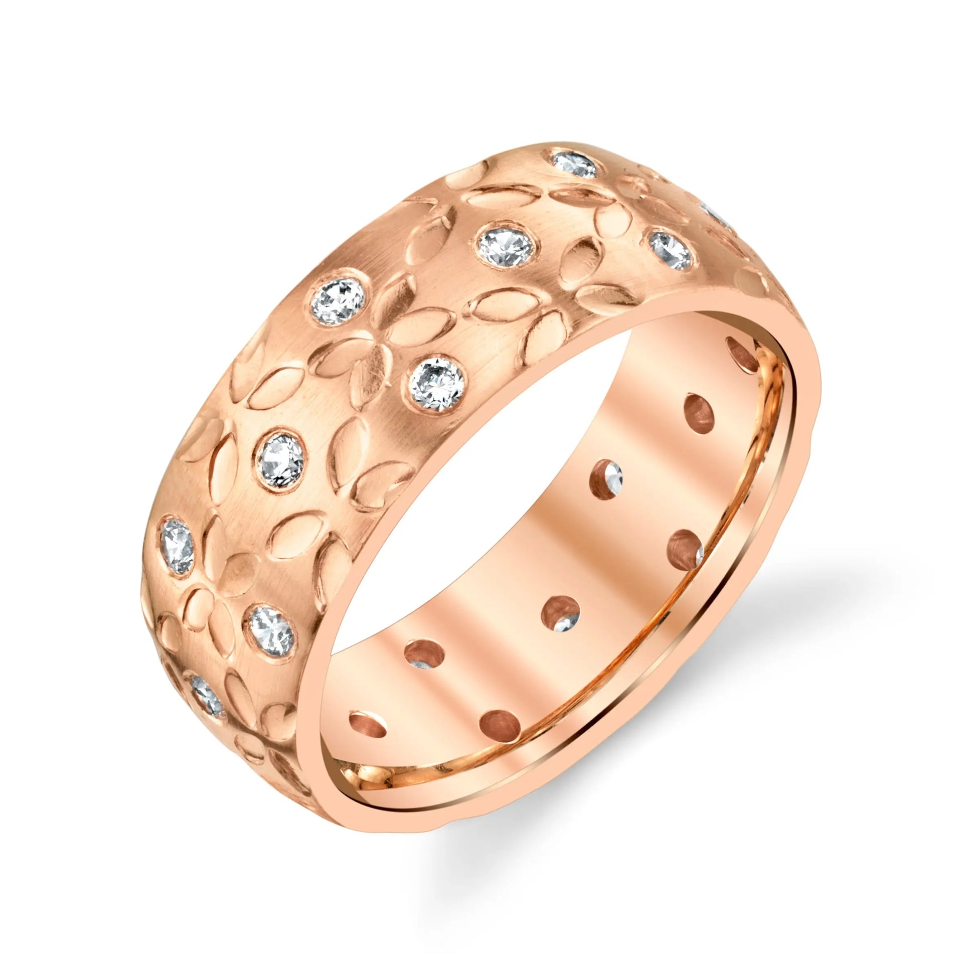 Nature Inspired Diamond Wedding Ring 1/2ct in 18k Solid Gold House Of Wedding Bands