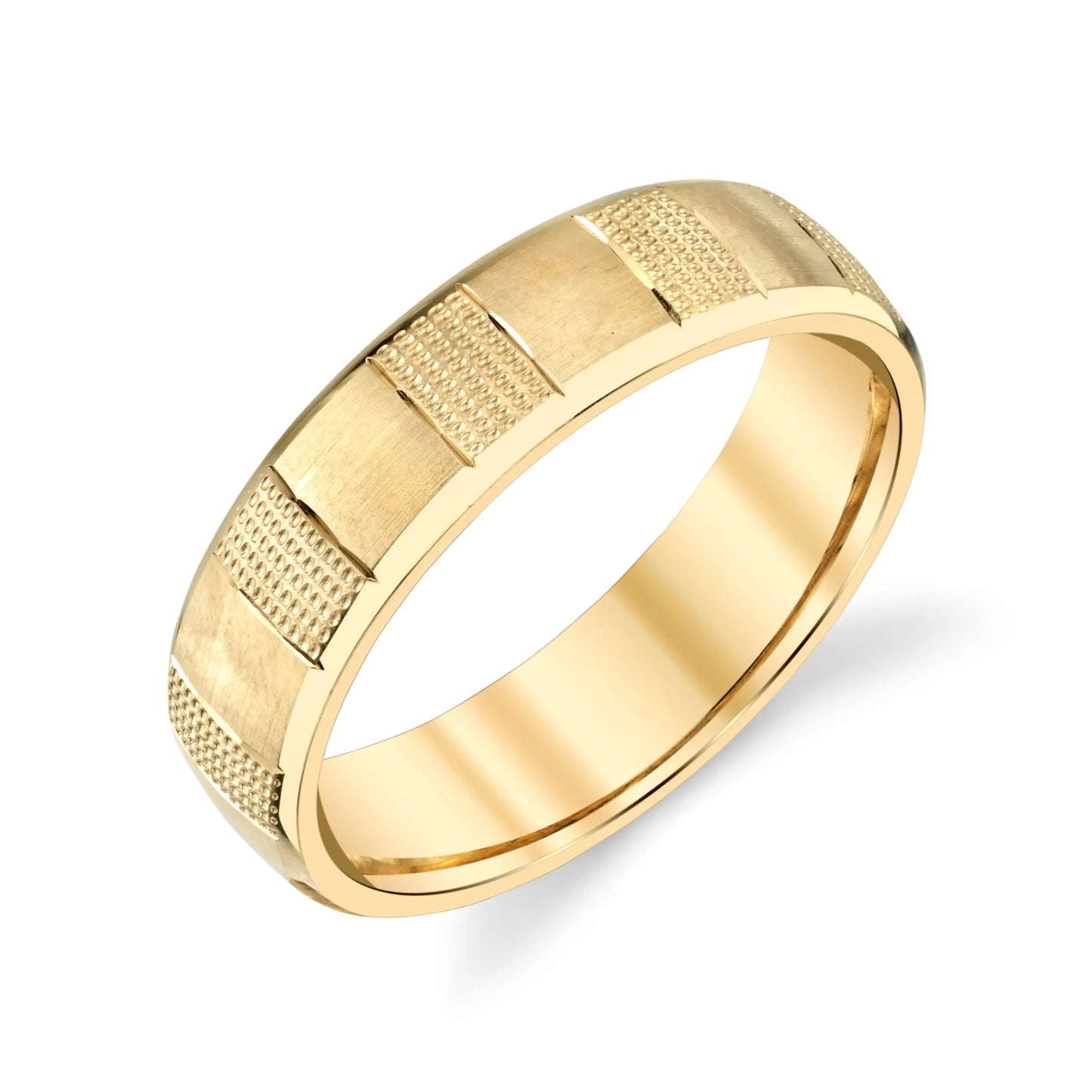 Alternate Hammer Finish Ladies Wedding Ring in 10k Gold House Of Wedding Bands