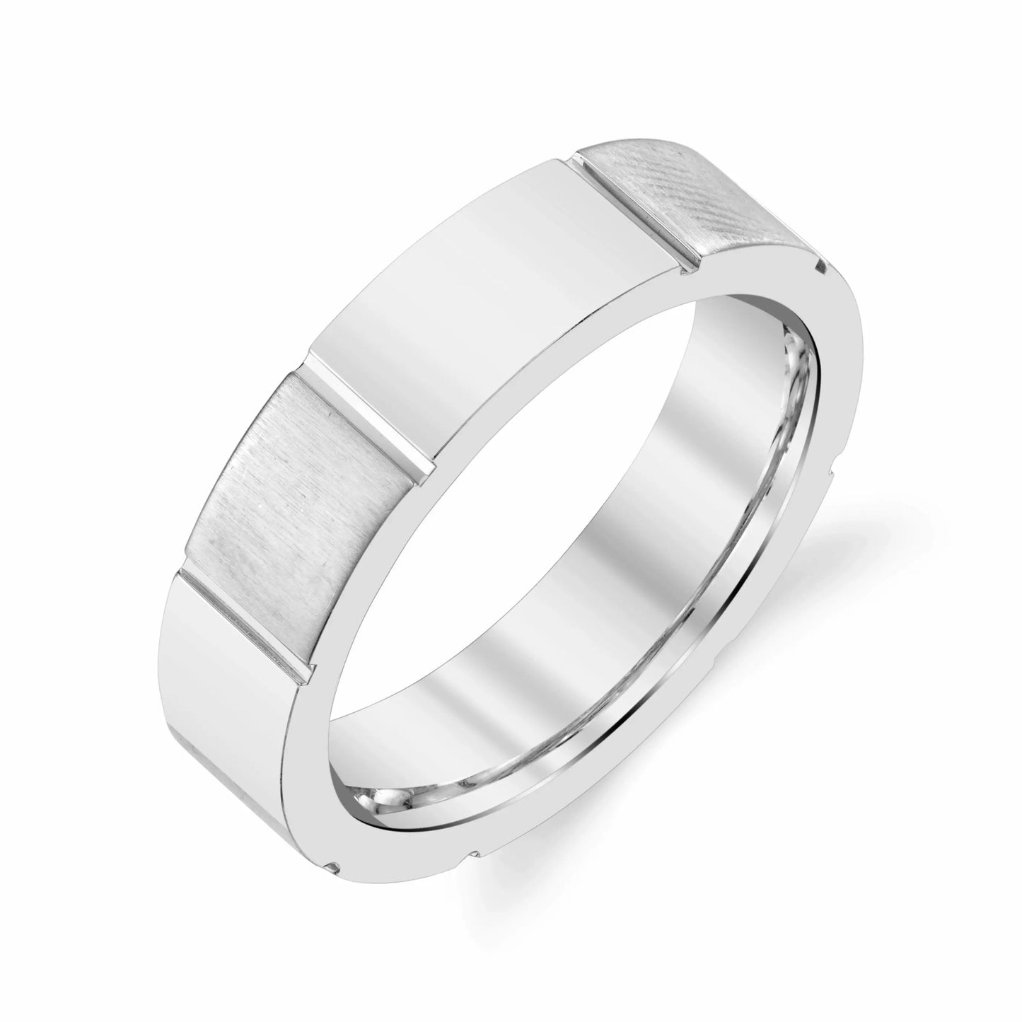 Alternating Cross Satin Finish Ladies Wedding Ring in 10K Gold House Of Wedding Bands