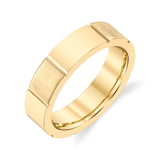 Alternating Cross Satin Finish Ladies Wedding Ring in 18K Gold House Of Wedding Bands