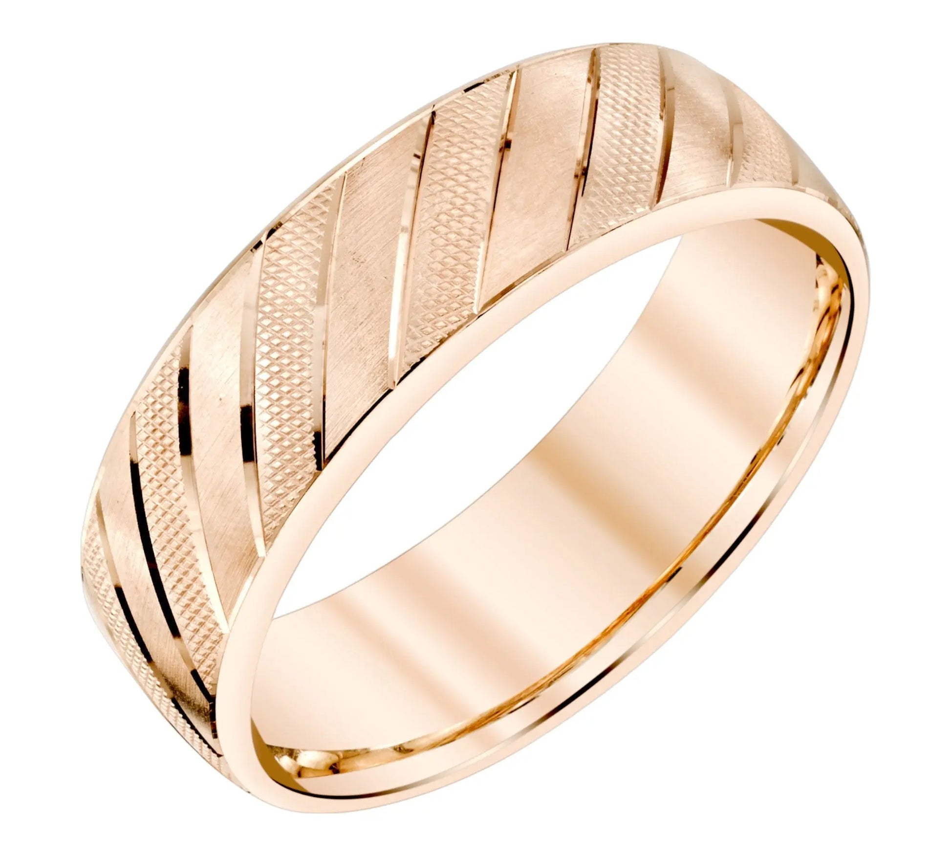 Angle Florentine Ladies Wedding Ring in 14k Gold House Of Wedding Bands