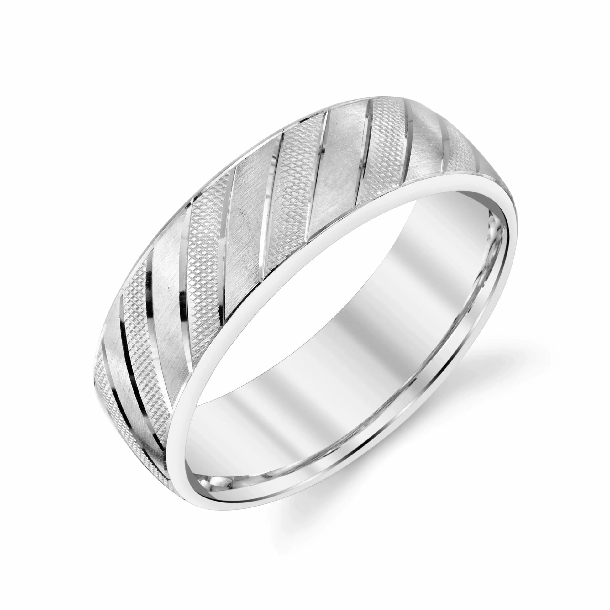 Angle Florentine Ladies Wedding Ring in Platinum House Of Wedding Bands