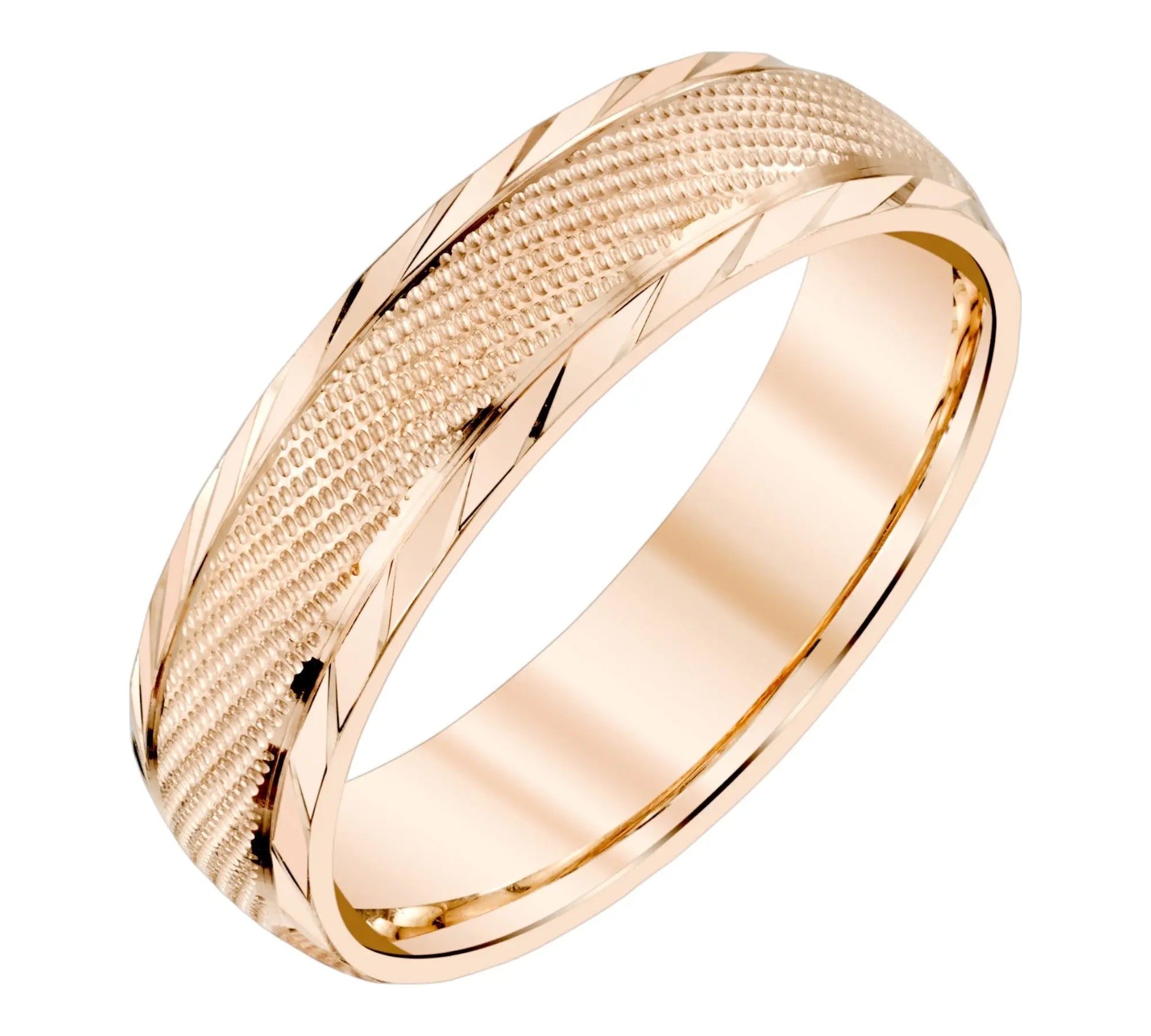 Angle Milgrain with Side Cuts Ladies Wedding Ring in 14k Gold House Of Wedding Bands