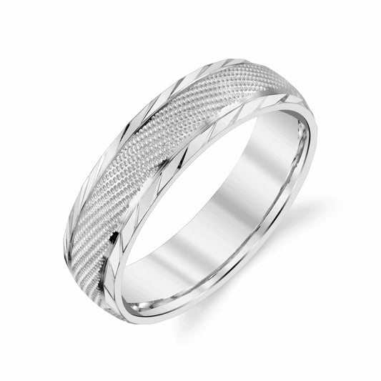 Angle Milgrain with Side Cuts Ladies Wedding Ring in Platinum House Of Wedding Bands