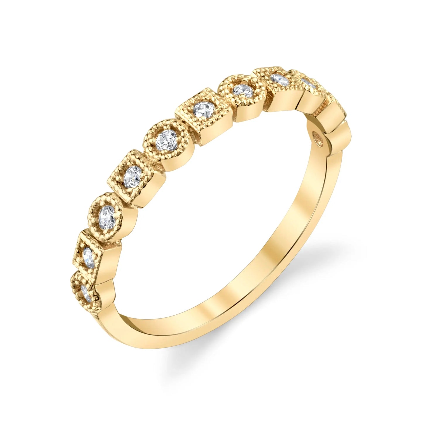 Art Deco-Inspired Ladies Diamond Wedding Ring in 10k Solid Gold House Of Wedding Bands