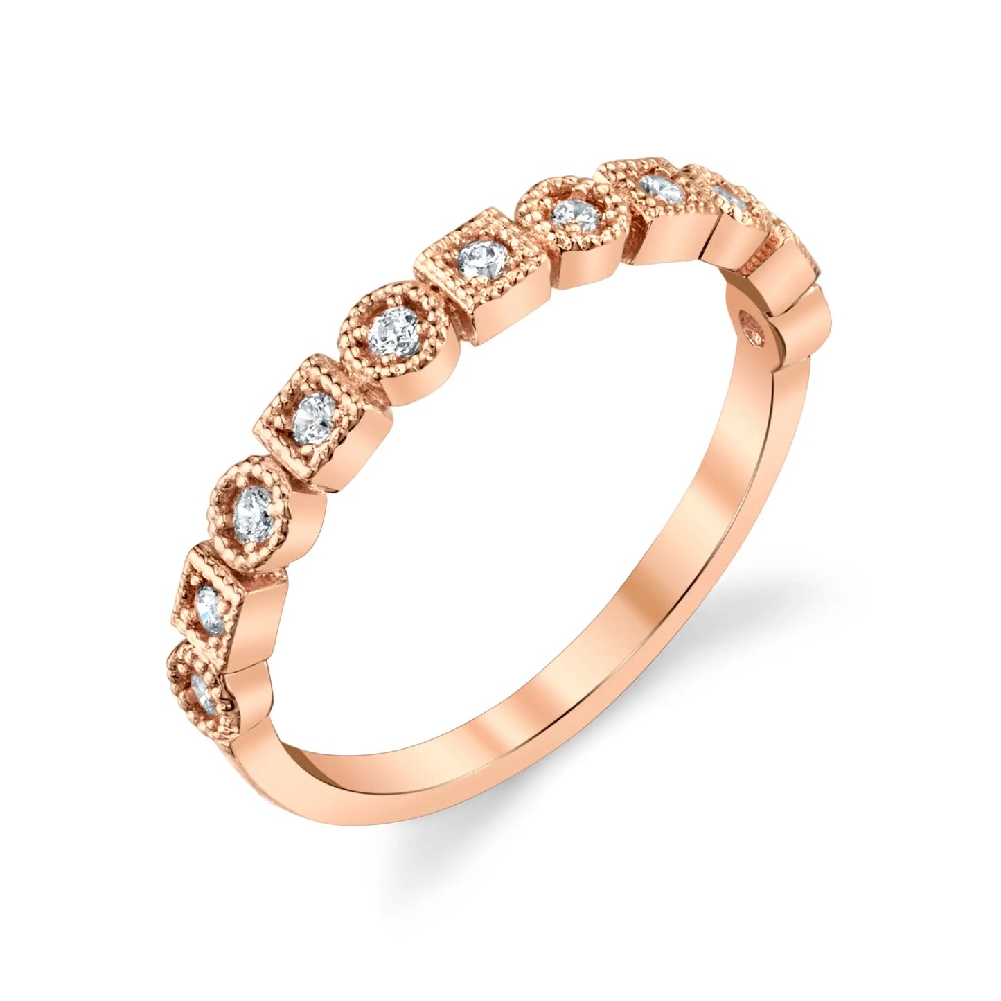 Art Deco-Inspired Ladies Diamond Wedding Ring in 10k Solid Gold House Of Wedding Bands