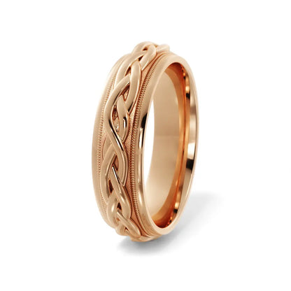 Braided Wedding Ring in 10k Rose Gold House Of Wedding Bands