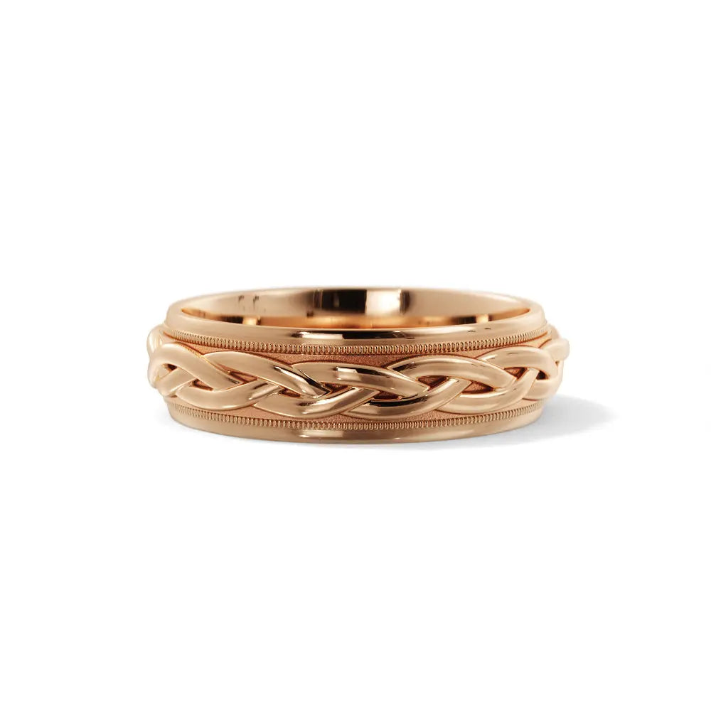 Braided Wedding Ring in 10k Rose Gold House Of Wedding Bands