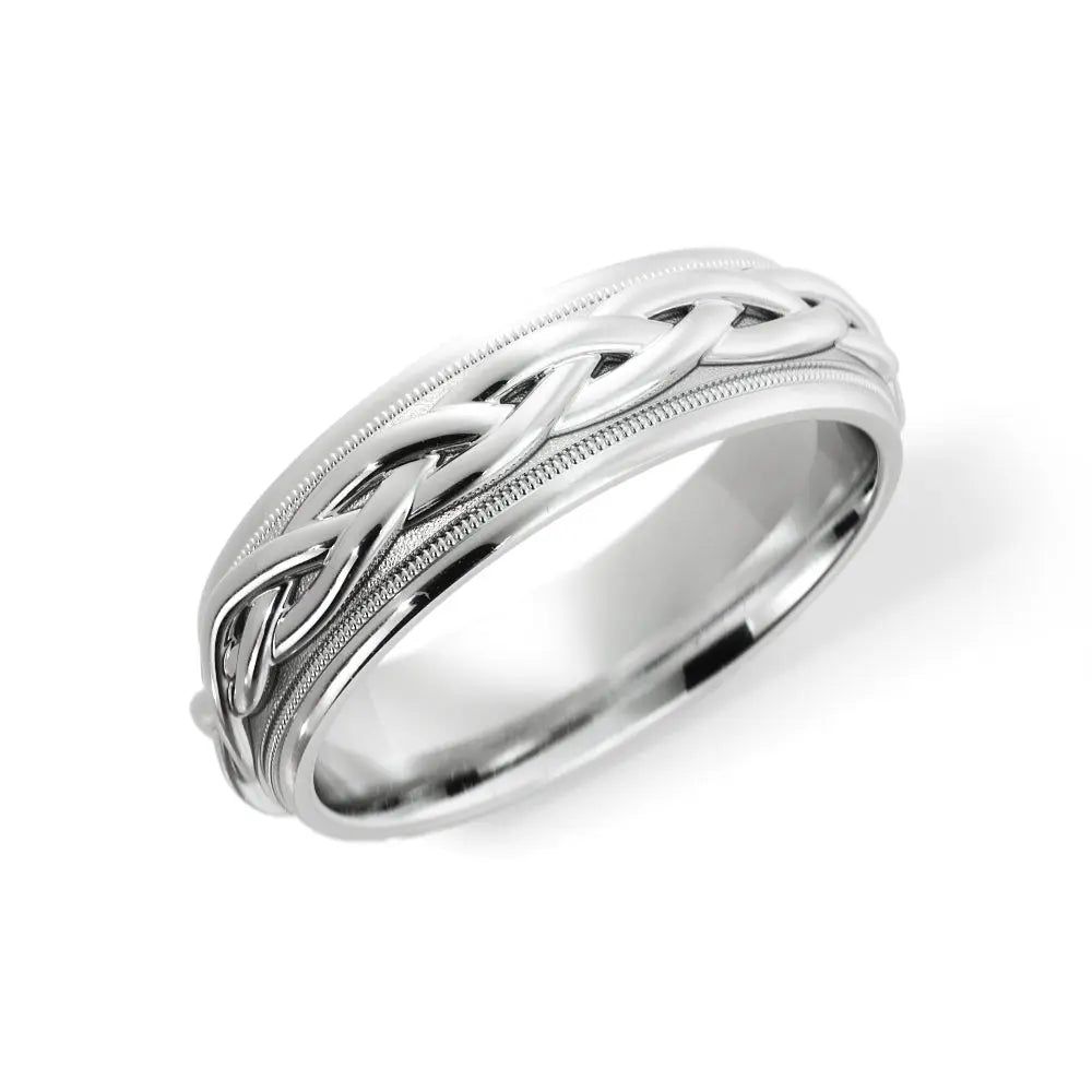 Braided Wedding Ring in 10k White Gold House Of Wedding Bands