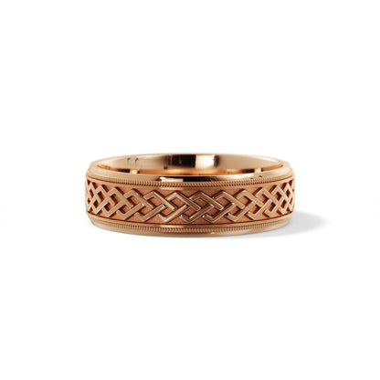 Dara Knot Celtic Wedding Ring in 10k Rose Gold