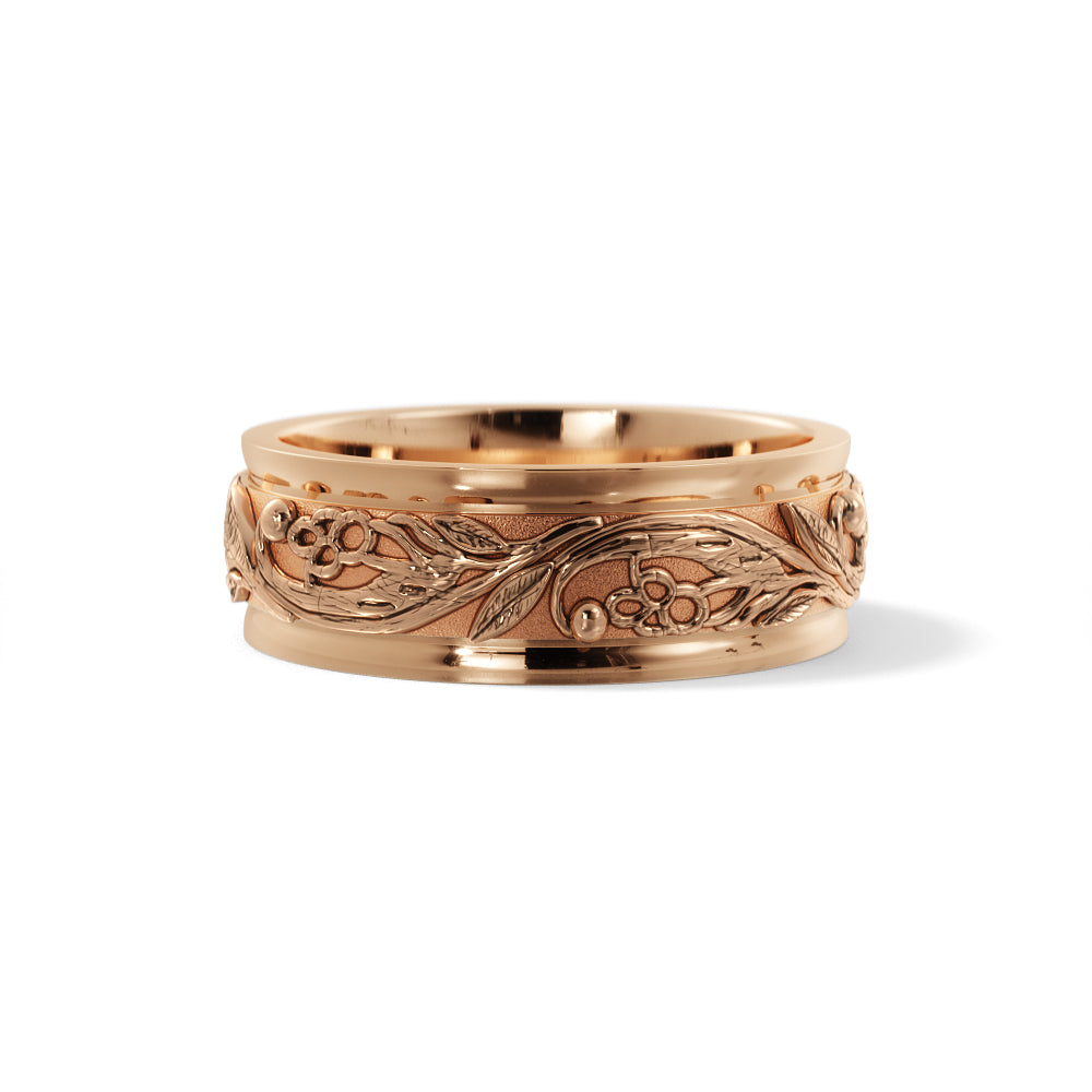 Tree Branch Wedding Ring in 18k Rose Gold