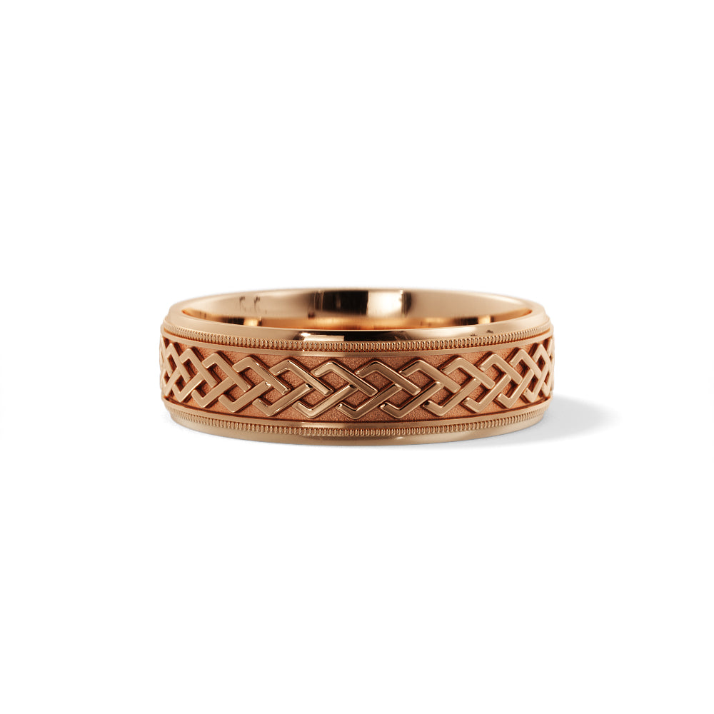 Dara Knot Celtic Wedding Ring in 18k Rose Gold