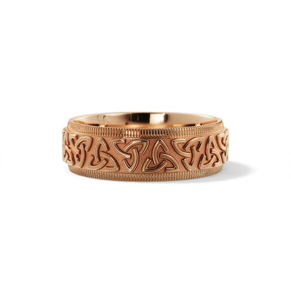 Celtic Wedding Ring in 18k Rose Gold