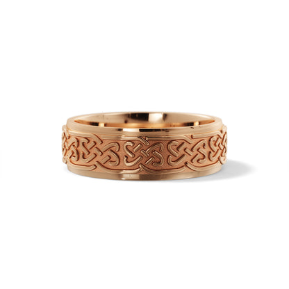 Celtic Love Knot Wedding Ring in 14k Rose Gold