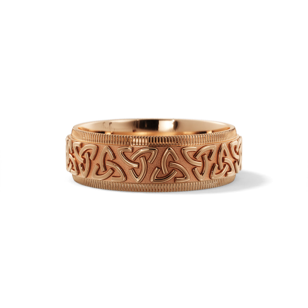 Celtic Wedding Ring in 14k Rose Gold