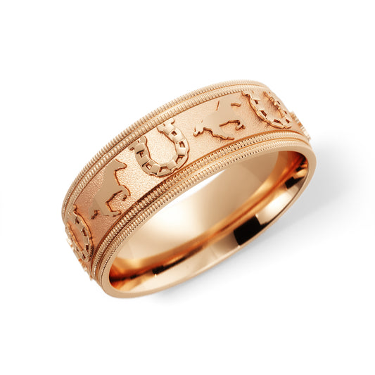 Horseshoe Wedding Band in 10k Rose Gold