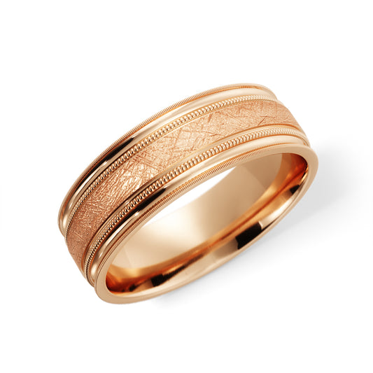 Scattered Sating Wedding Ring in 10k Rose Gold