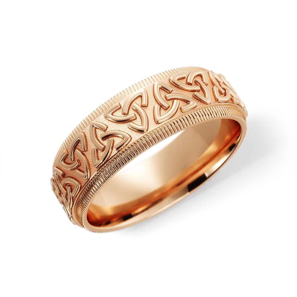 Celtic Wedding Ring in 14k Rose Gold