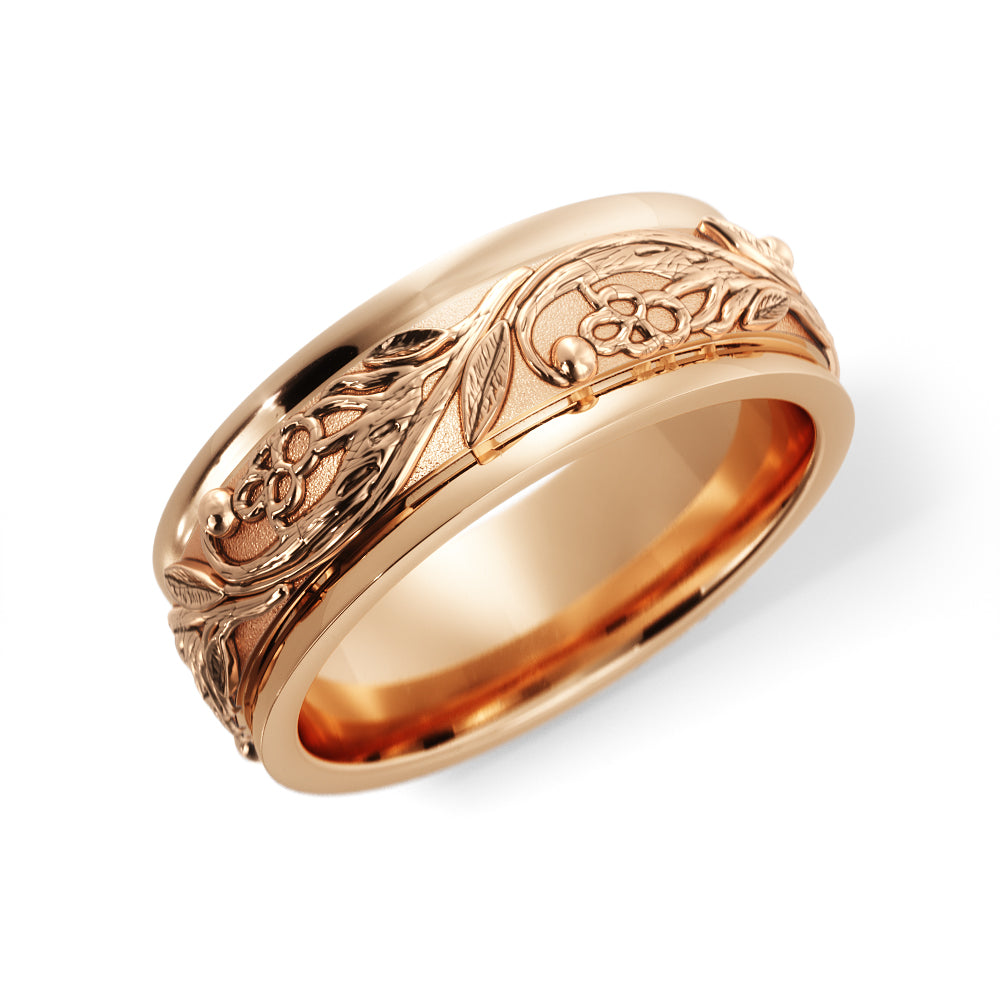 Tree Branch Wedding Ring in 18k Rose Gold