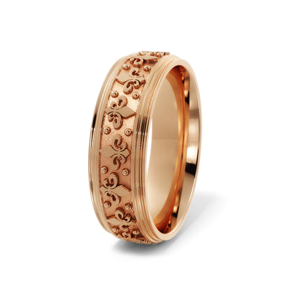 Fleur-de-lis Wedding Band in 18k Rose Gold