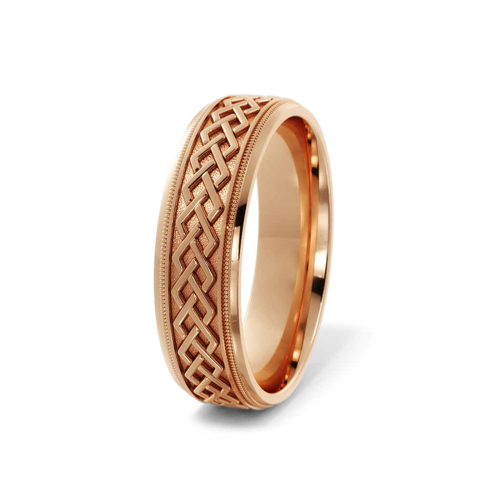 Dara Knot Celtic Wedding Ring in 10k Rose Gold