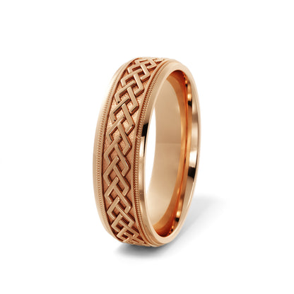 Dara Knot Celtic Wedding Ring in 10k Rose Gold