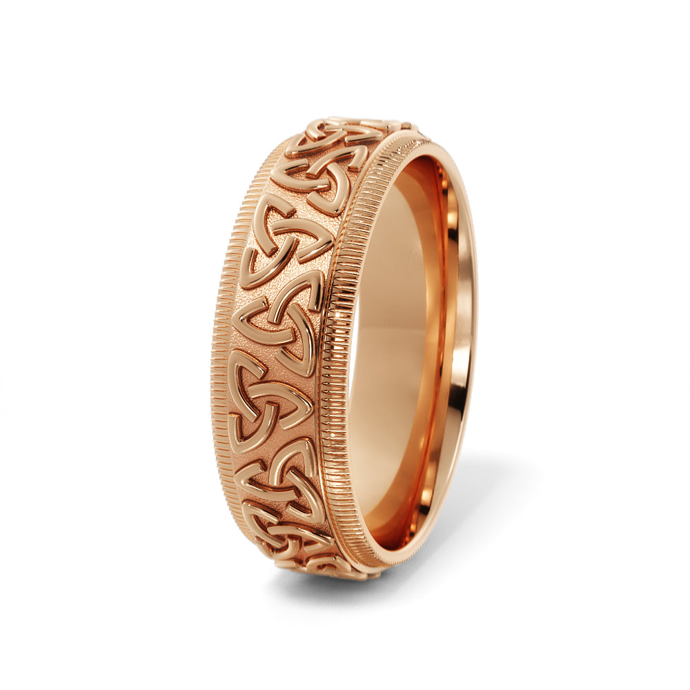 Celtic Wedding Ring in 18k Rose Gold