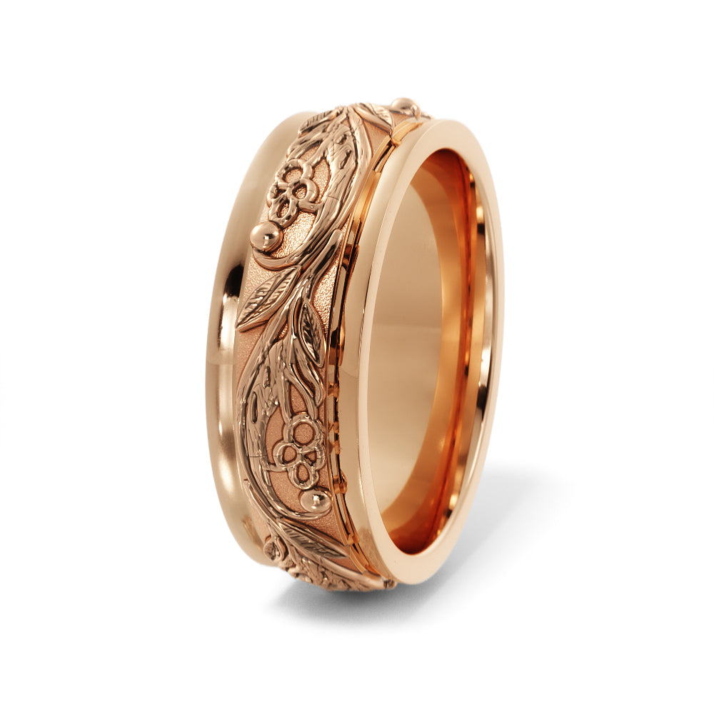 Tree Branch Wedding Ring in 14k Rose Gold