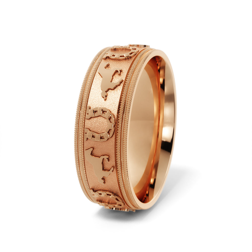 Horseshoe Wedding Band in 18k Rose Gold