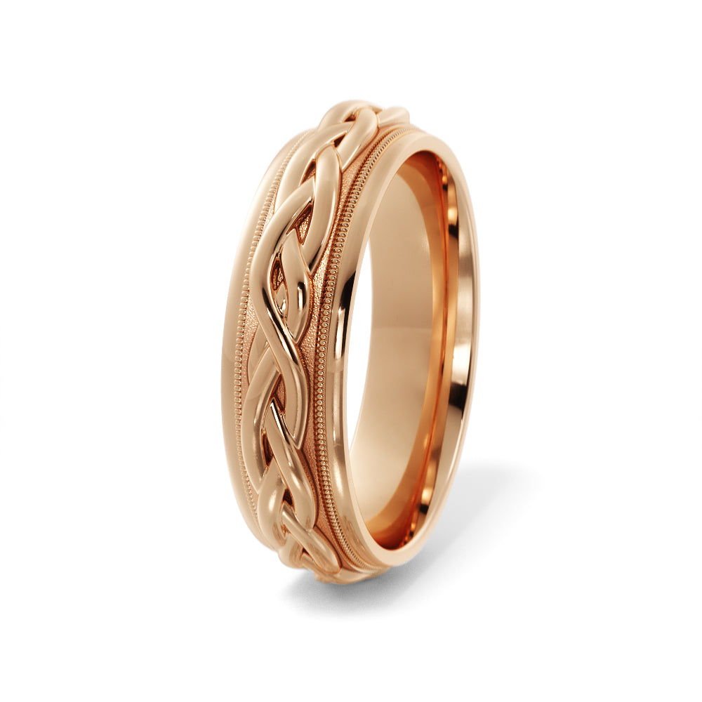 Braided Wedding Ring in 18k Rose Gold