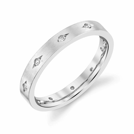 Tear Set Diamonds Women's Wedding Ring 3mm in Platinum House Of Wedding Bands