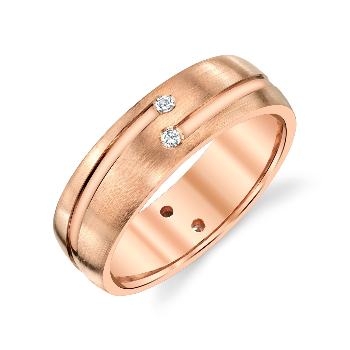 Diamond End to End Wedding Ring for Ladies in 14k Solid Gold