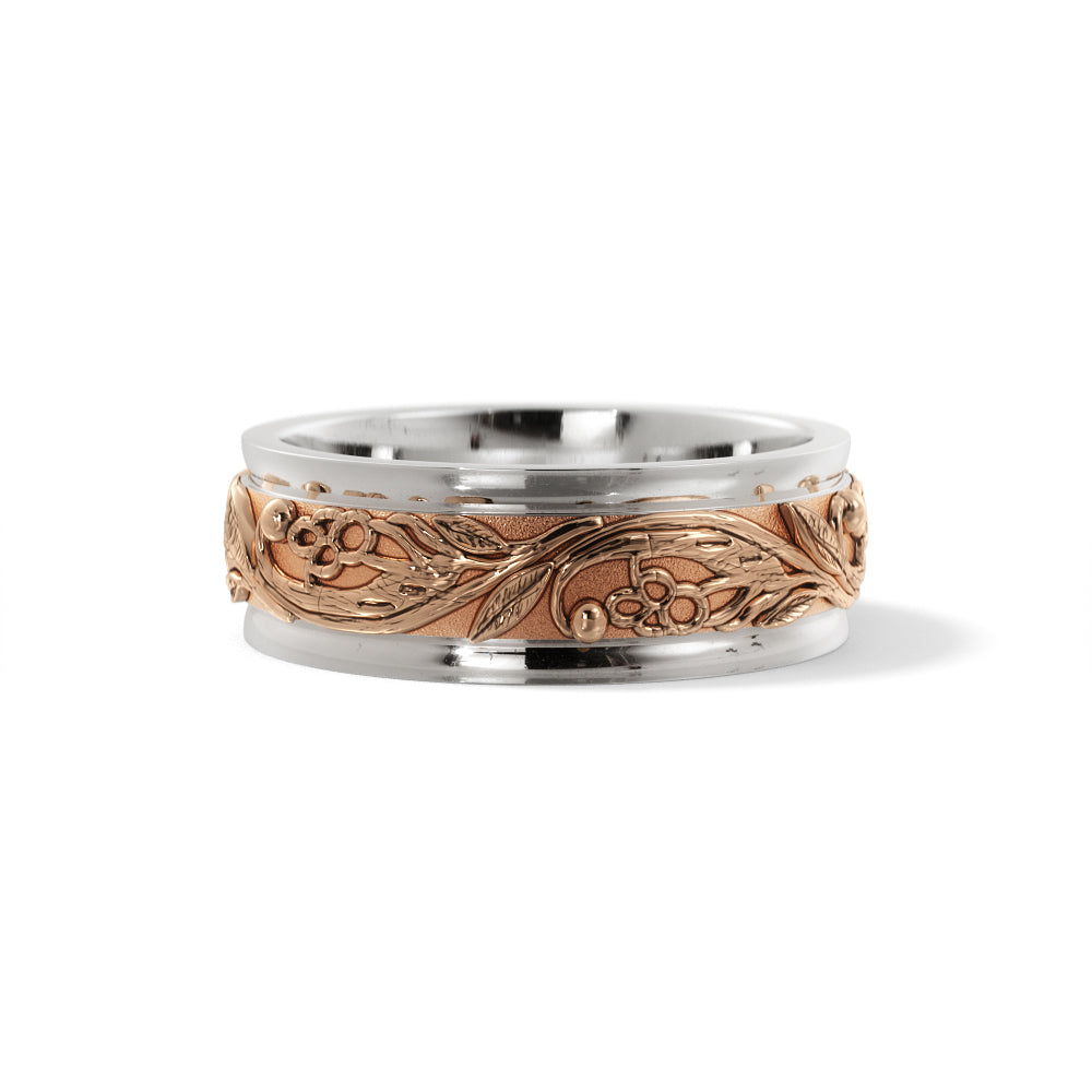 Tree Branch Wedding Ring in 18k White/Rose Gold