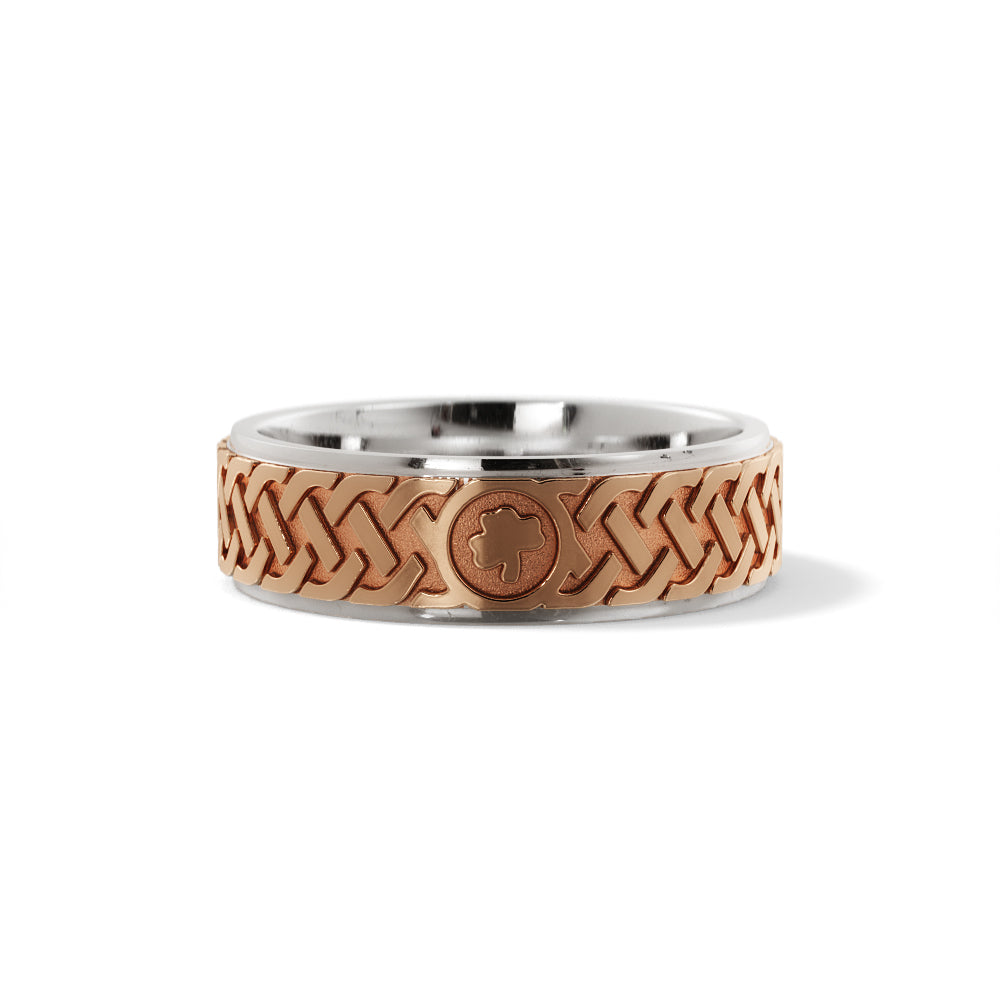 Irish Knot Celtic Wedding Ring in 18k White/Rose Gold