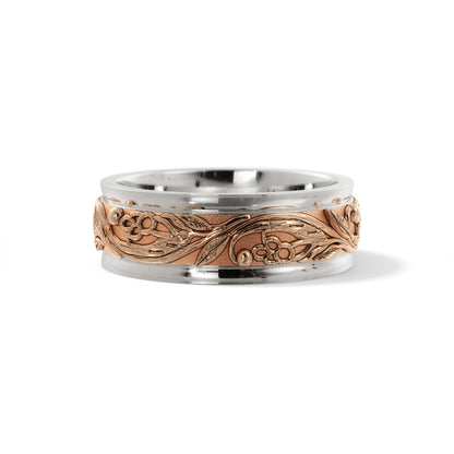 Tree Branch Wedding Ring in 10k White/Rose Gold