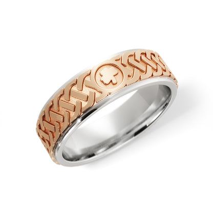 Irish Knot Celtic Wedding Ring in 18k White/Rose Gold