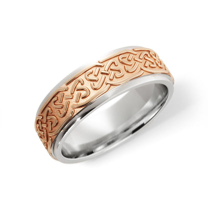 Celtic Love Knot Wedding Ring in 10k White/Rose Gold