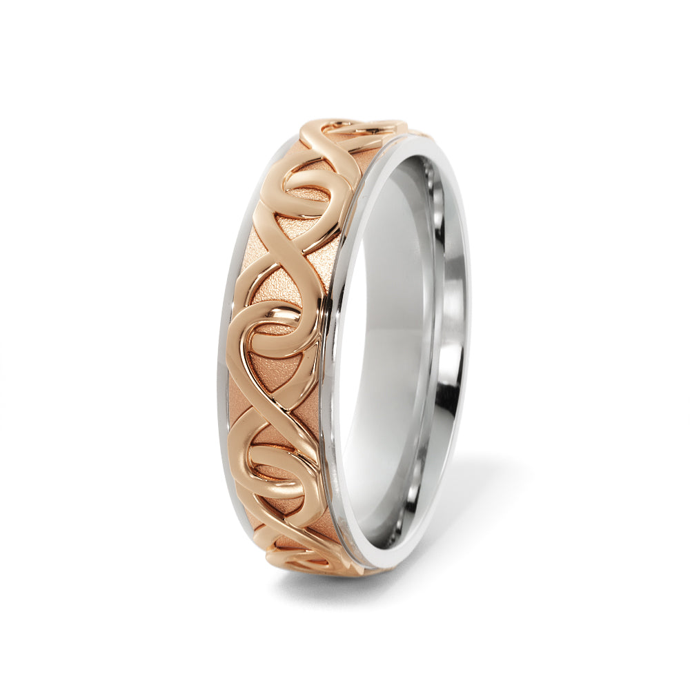 Infinity Wedding Ring in 18k White/Rose Gold