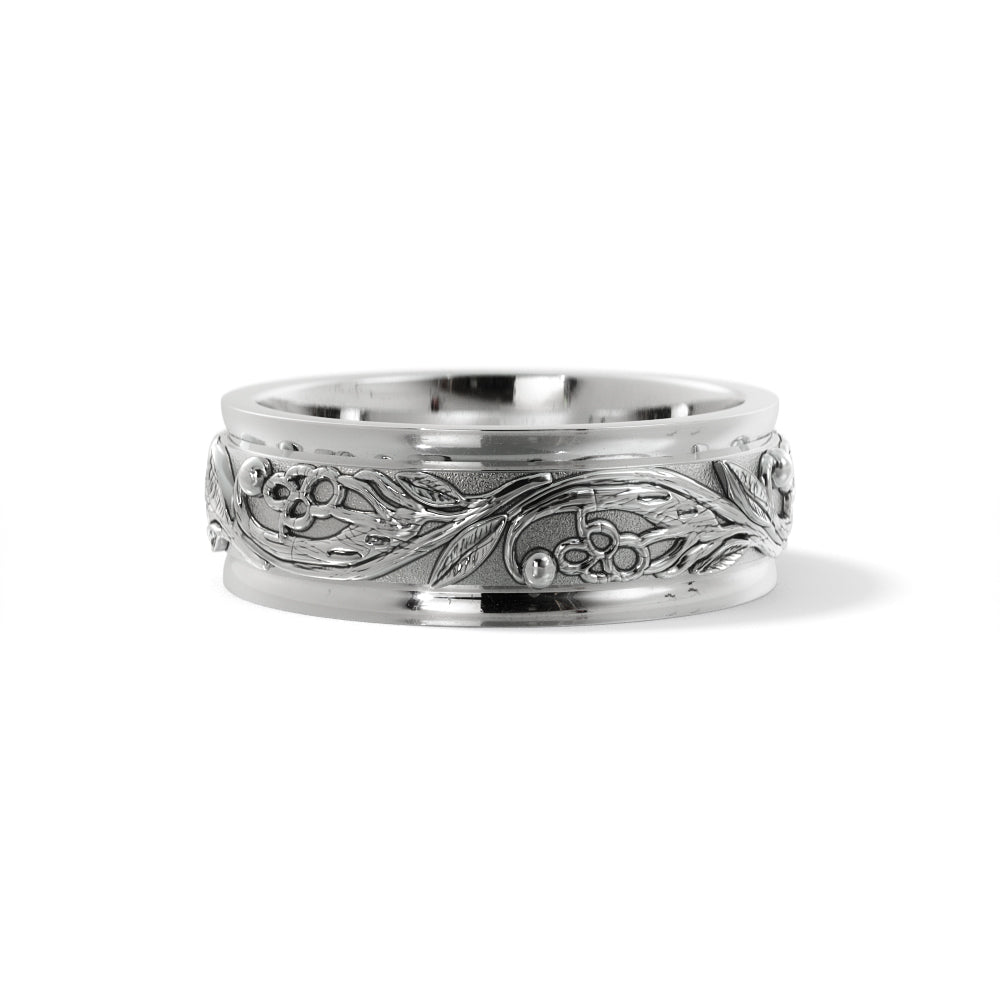 Tree Branch Wedding Ring in 10k White Gold